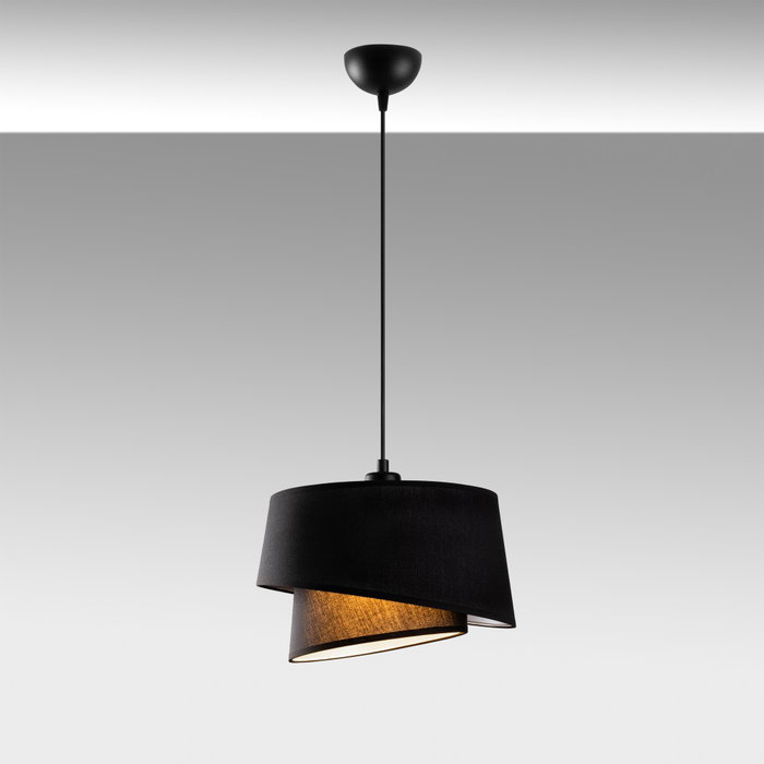 Opviq Stage - 14701 Lámpara de araña negra con cuerpo de metal